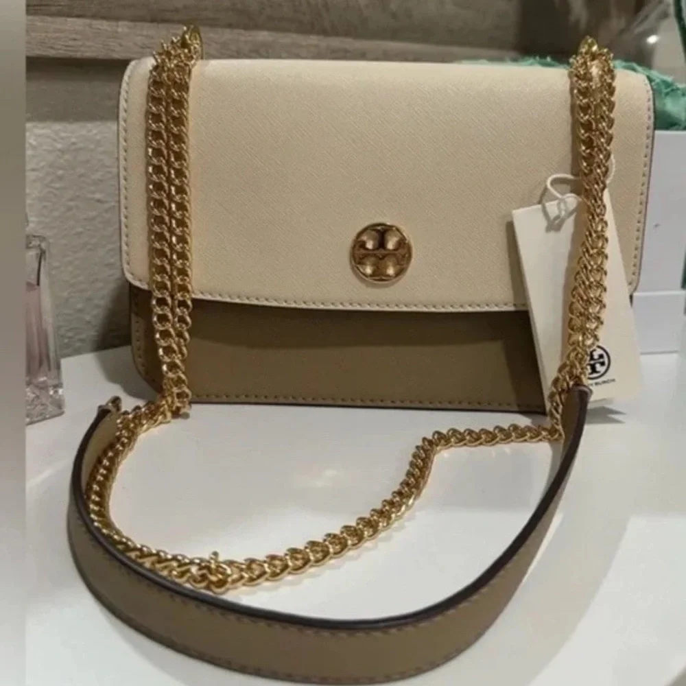 Tory Burch Color Block Convertible Crossbody Shoulder Bag Brie/Almond/Cold Brew
